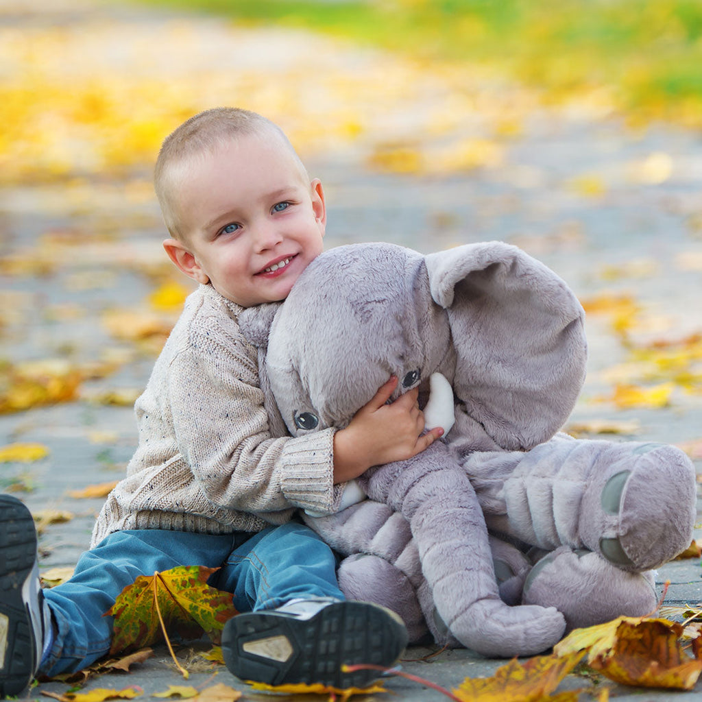 Almohada de peluche elefante Little Jax para niños, juguete suave para abrazar en dos tamaños