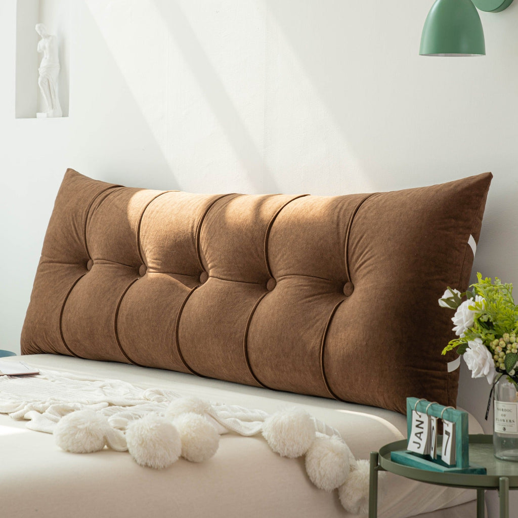 Luxurious Back Support Headboard Pillow For Ultimate Comfort On Bed Or Sofa