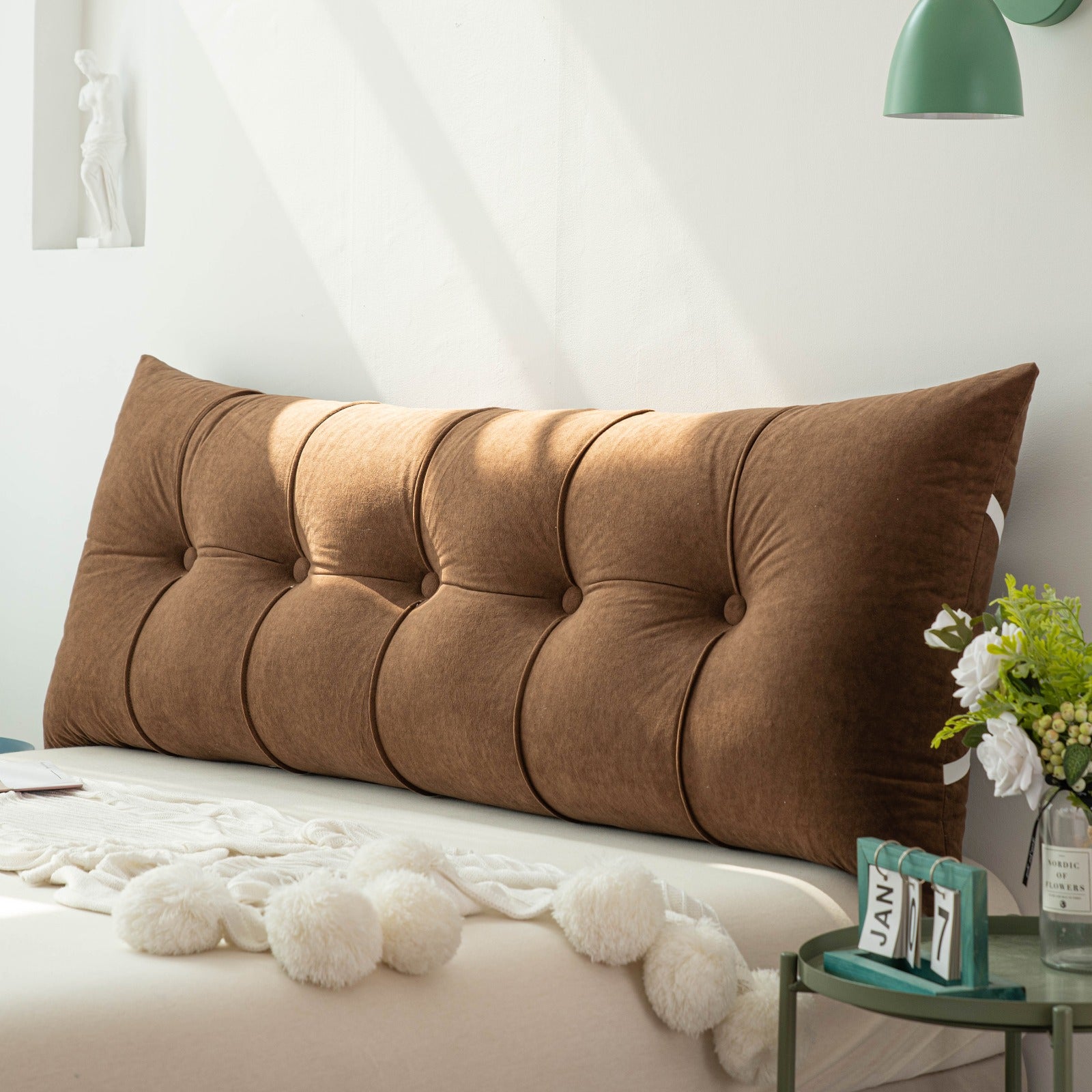 Luxurious Back Support Headboard Pillow For Ultimate Comfort On Bed Or Sofa