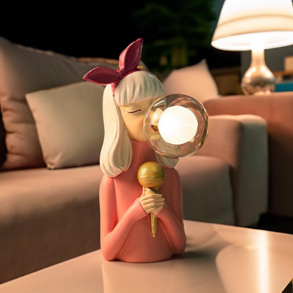 Bubble Girls Cartoon Nightlight Statue Lamp Collection For Playful Home Decor