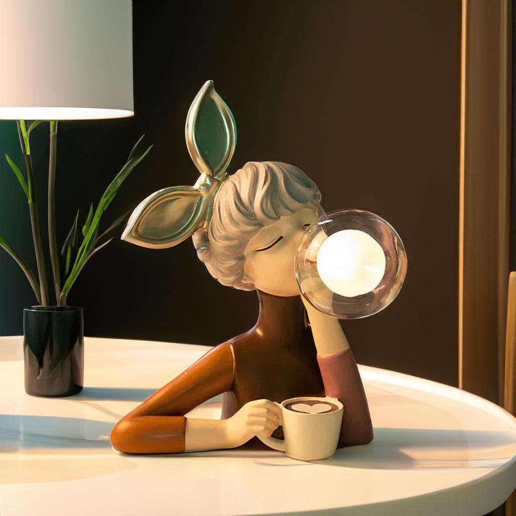 Bubble Girls Cartoon Nightlight Statue Lamp Collection For Playful Home Decor