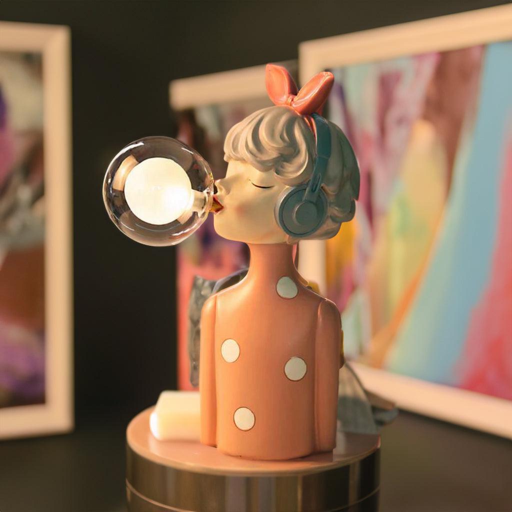 Bubble Girls Cartoon Nightlight Statue Lamp Collection For Playful Home Decor