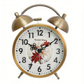 Scandinavian vintage luminous twin bell alarm clock with classic metal design