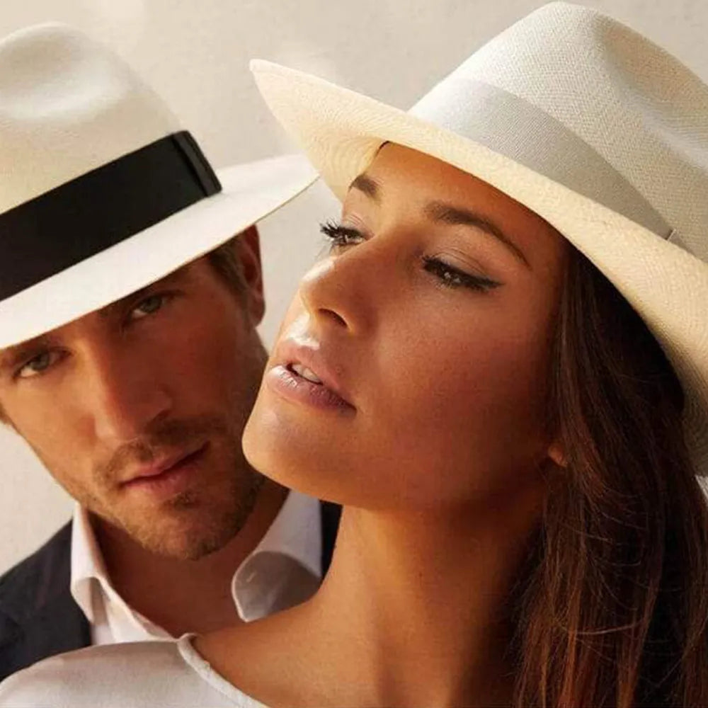 Genuine Ecuadorian Panama Hat With Classic Hatband For Timeless Outdoor Style