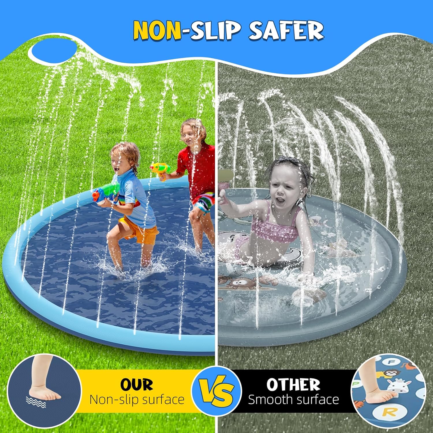 Overdimensioneret sprinkler-poolmåtte