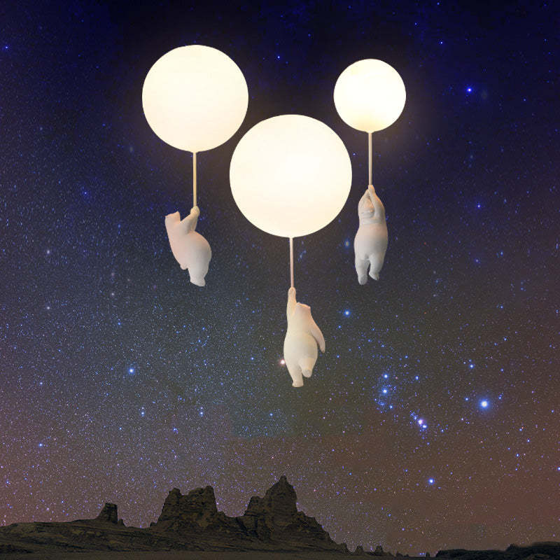 Lampa wisząca Fateh Bear Balloon do sufitu, zabawna dekoracja pokoju