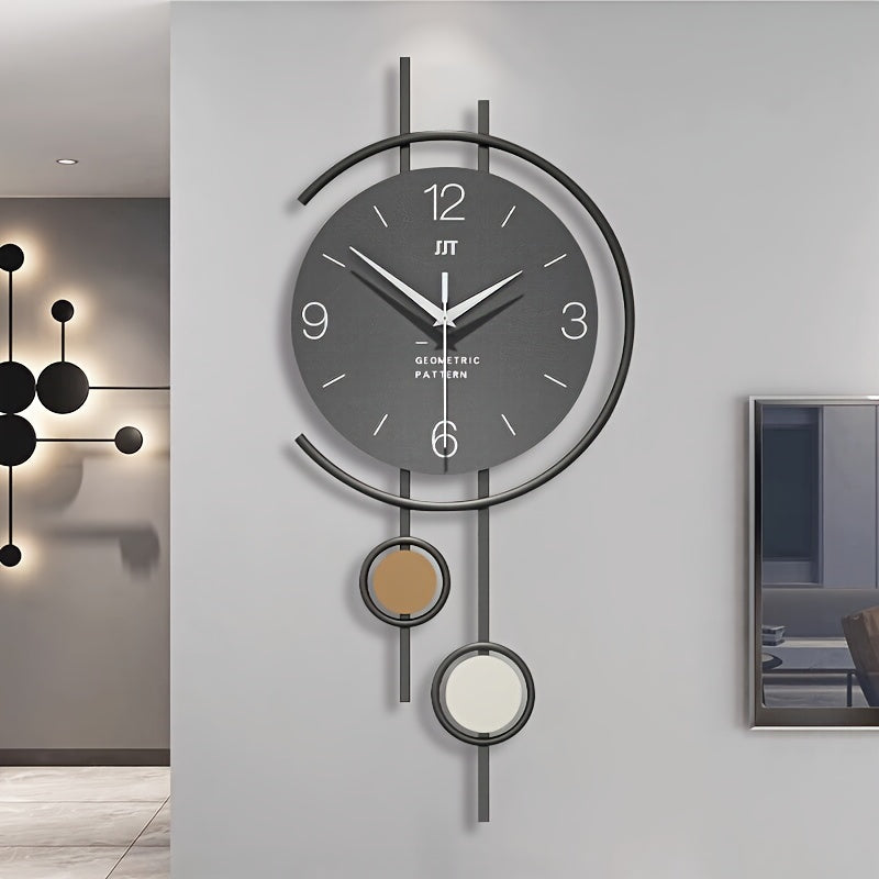 Silent Scandinavian wall clock with minimalist iron frame design