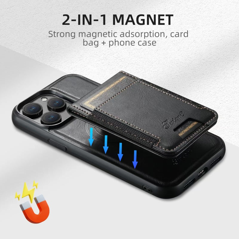 Pouzdro na karty AeroCard pro iPhone s bezdrátovým nabíjením, kompatibilní s MagFlow