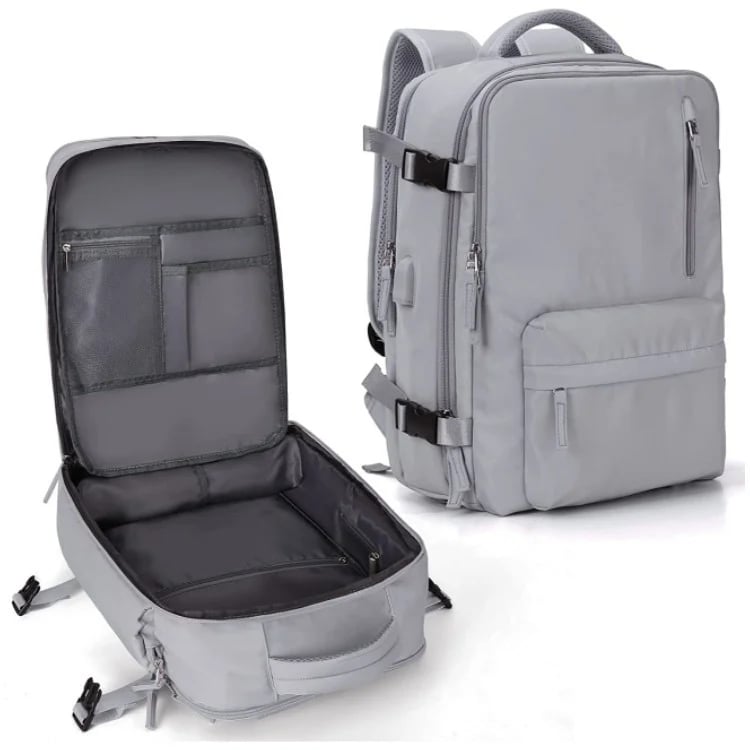 Sac à dos de voyage étanche 35L pour femme, randonnée, avec port USB