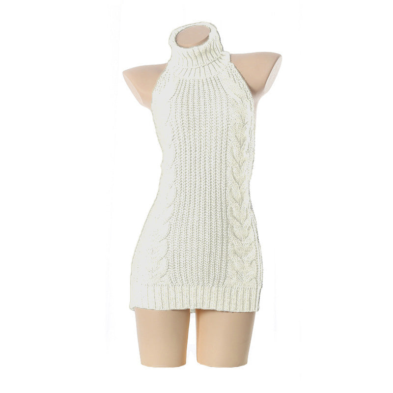 Daring Backless Off-Shoulder Knit Sweater For Bold Head-Turning Look