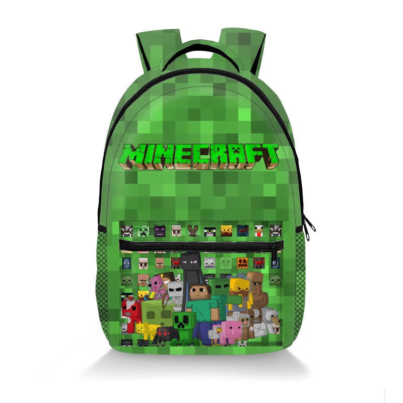 BlockPlay Pixel Style Backpack For Minecraft Fans And Kids School Bag