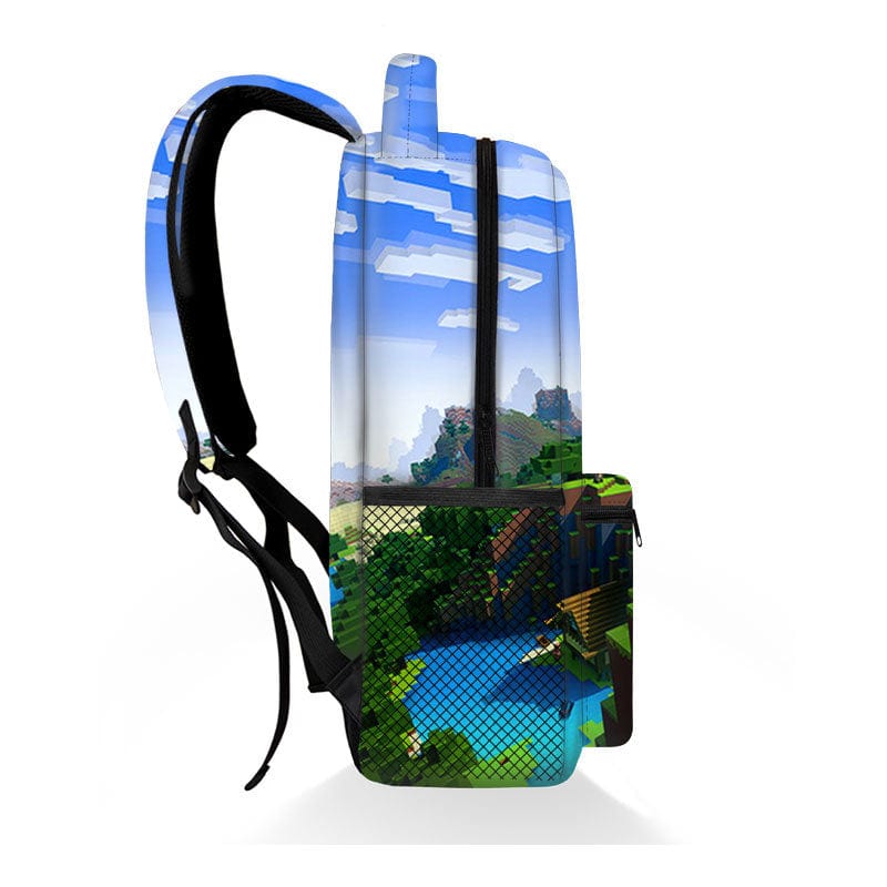 BlockPlay Pixel Style Backpack For Minecraft Fans And Kids School Bag