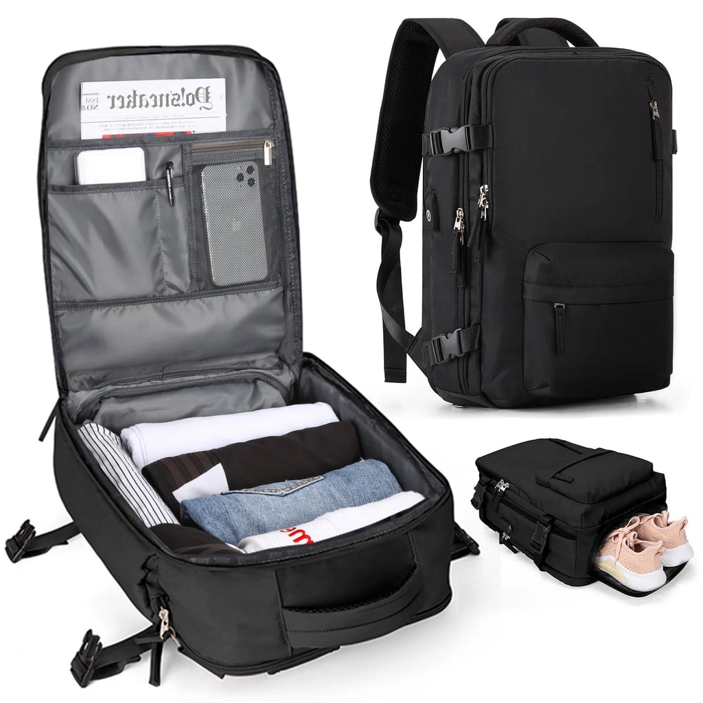 Sac à dos de voyage étanche 35L pour femme, randonnée, avec port USB