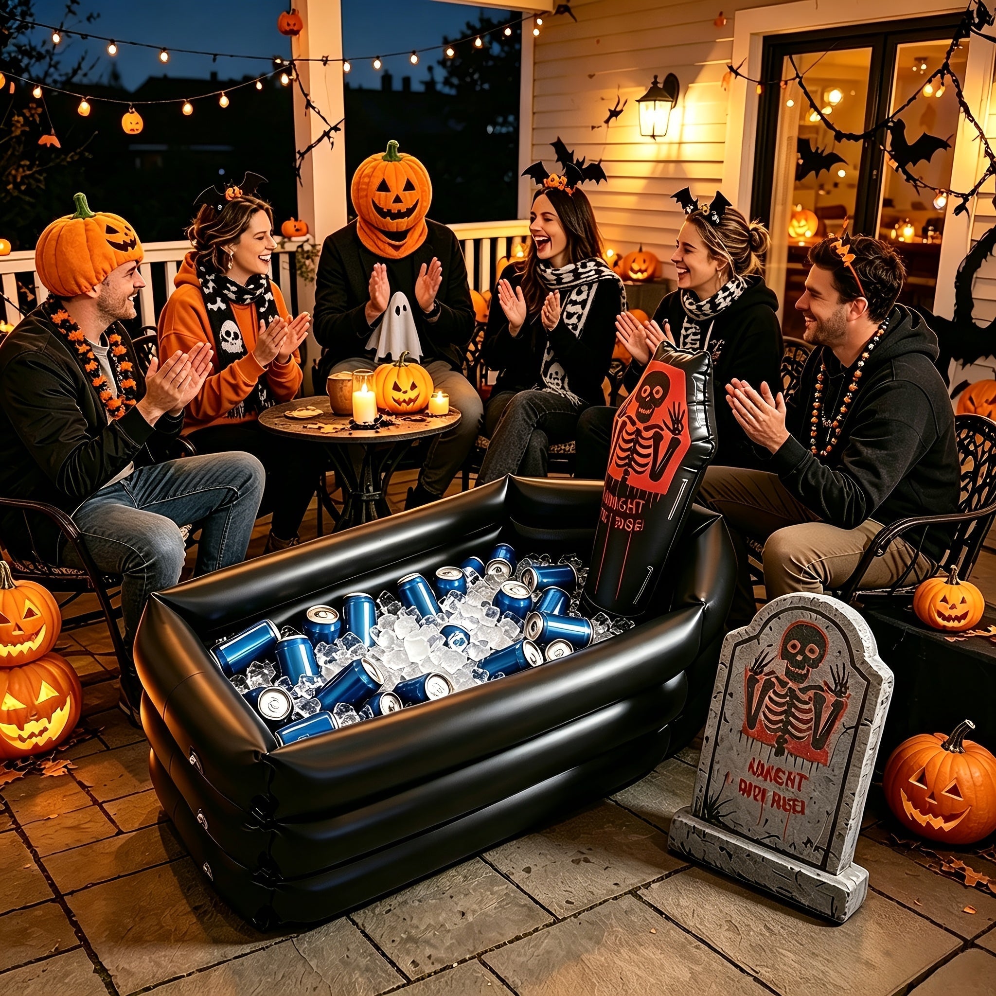 Inflatable Halloween Tombstone Party Cooler