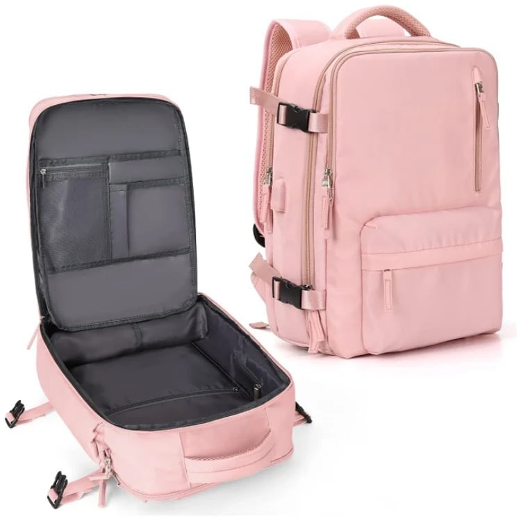 Sac à dos de voyage étanche 35L pour femme, randonnée, avec port USB