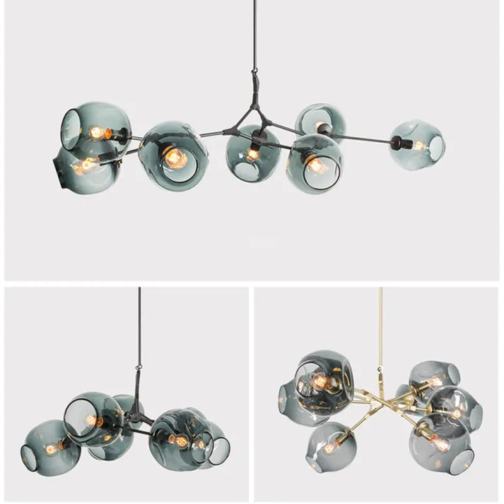 Lampada a sospensione BubbleLight Sputnik con bolle di vetro