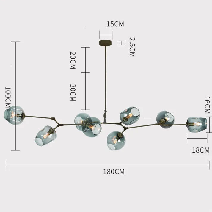 Lampada a sospensione BubbleLight Sputnik con bolle di vetro