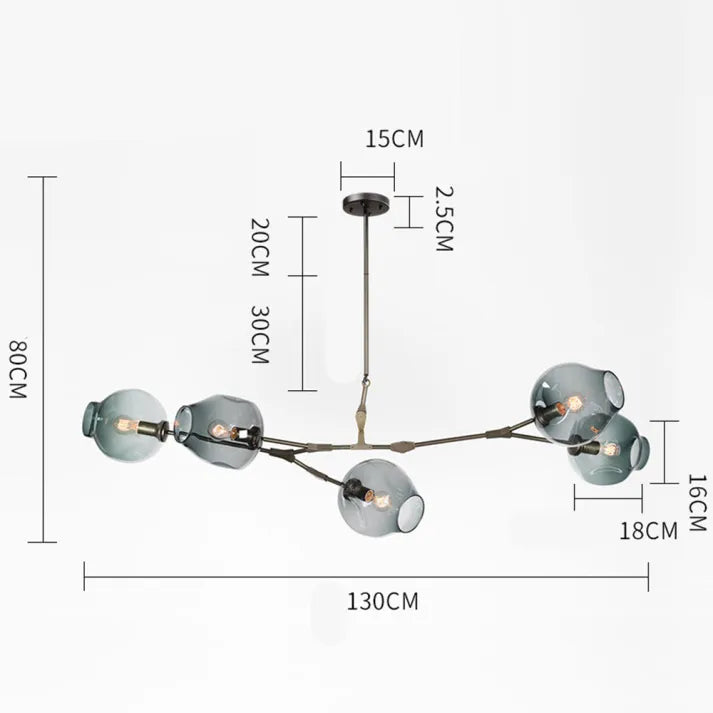 Lampada a sospensione BubbleLight Sputnik con bolle di vetro
