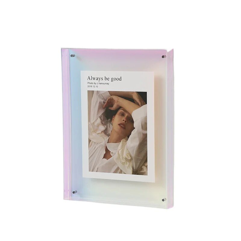 Coloured See Through Acrylic Photo Frame For Walls Or Desks