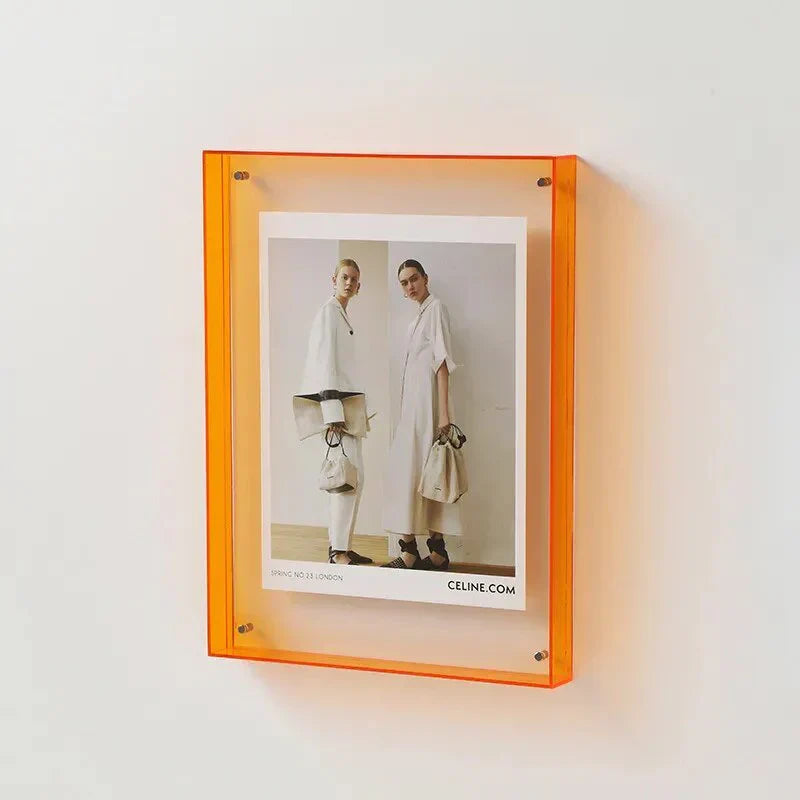 Coloured See Through Acrylic Photo Frame For Walls Or Desks
