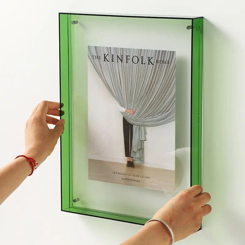 Coloured See Through Acrylic Photo Frame For Walls Or Desks