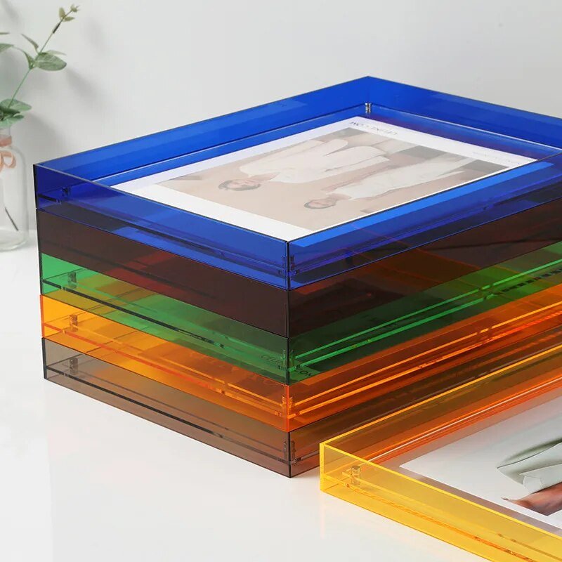 Coloured See Through Acrylic Photo Frame For Walls Or Desks