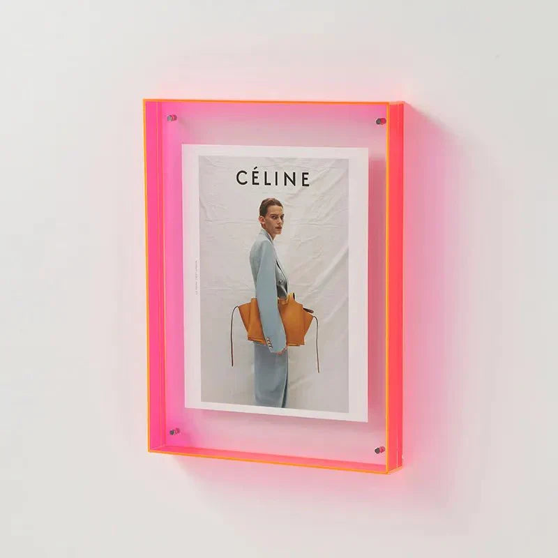 Coloured See Through Acrylic Photo Frame For Walls Or Desks