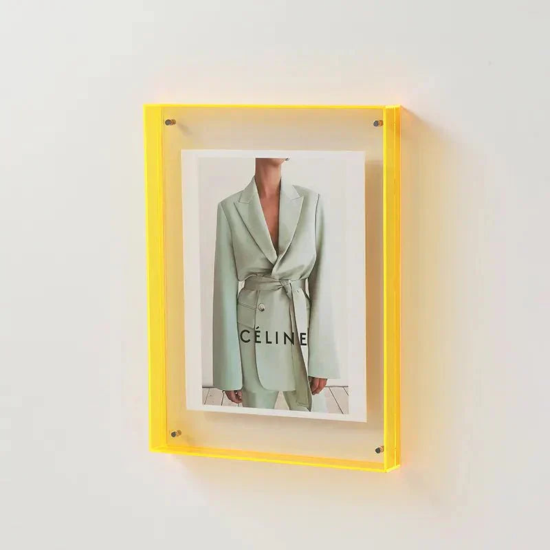 Coloured See Through Acrylic Photo Frame For Walls Or Desks
