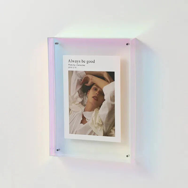 Coloured See Through Acrylic Photo Frame For Walls Or Desks