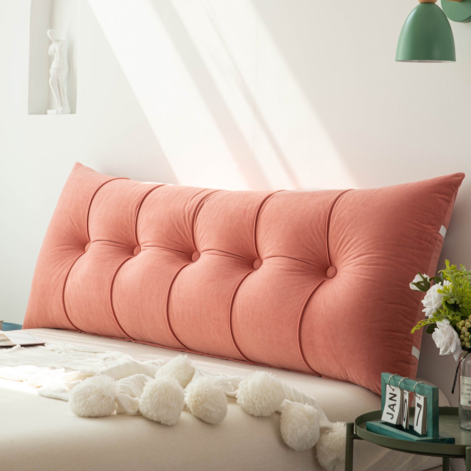 Luxurious Back Support Headboard Pillow For Ultimate Comfort On Bed Or Sofa