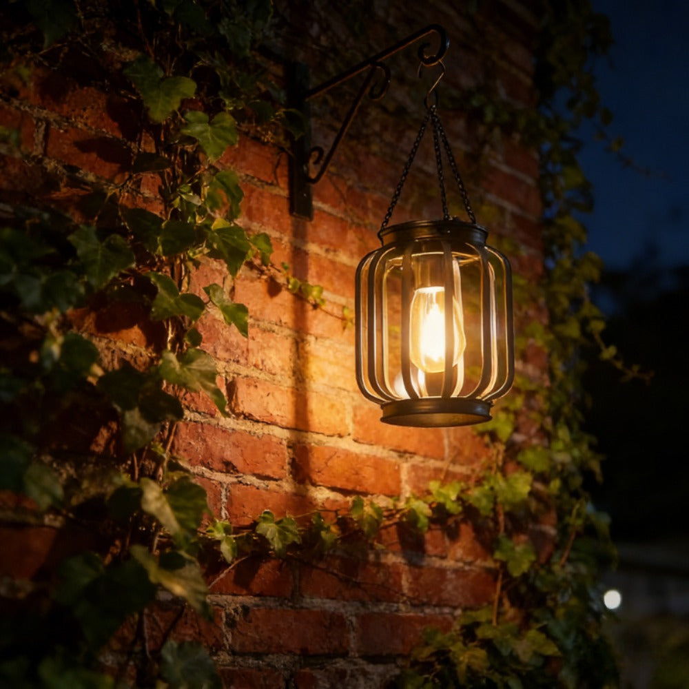 Lanterna Solar Warm Glow para Decoração de Pátio e Alpendre