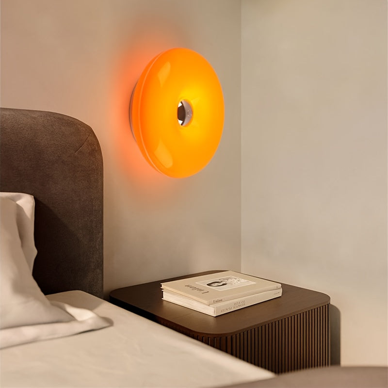 Lampada a forma di ciambella arancione moderna per un'illuminazione ambientale elegante