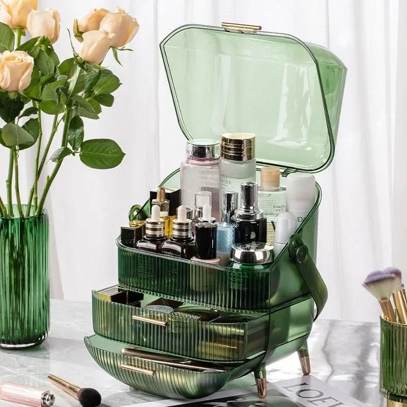 AuraGlow Makeup Organizer Dustproof and Waterproof Cosmetic Box With Elegant Design