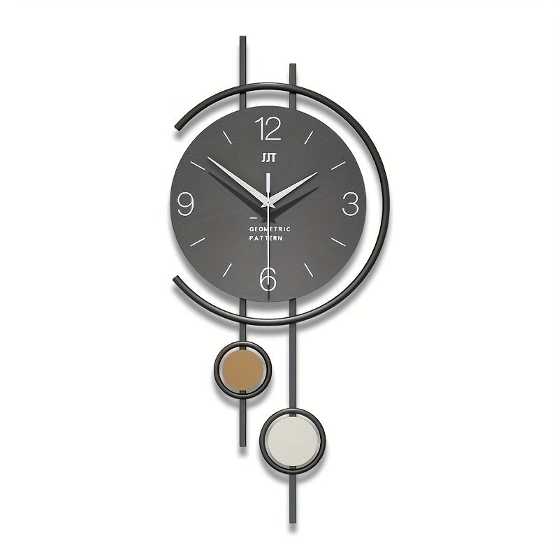 Silent Scandinavian wall clock with minimalist iron frame design