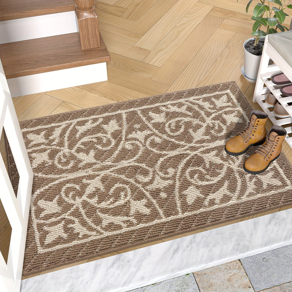 Low profile non-slip indoor entryway mat for clean and safe floors