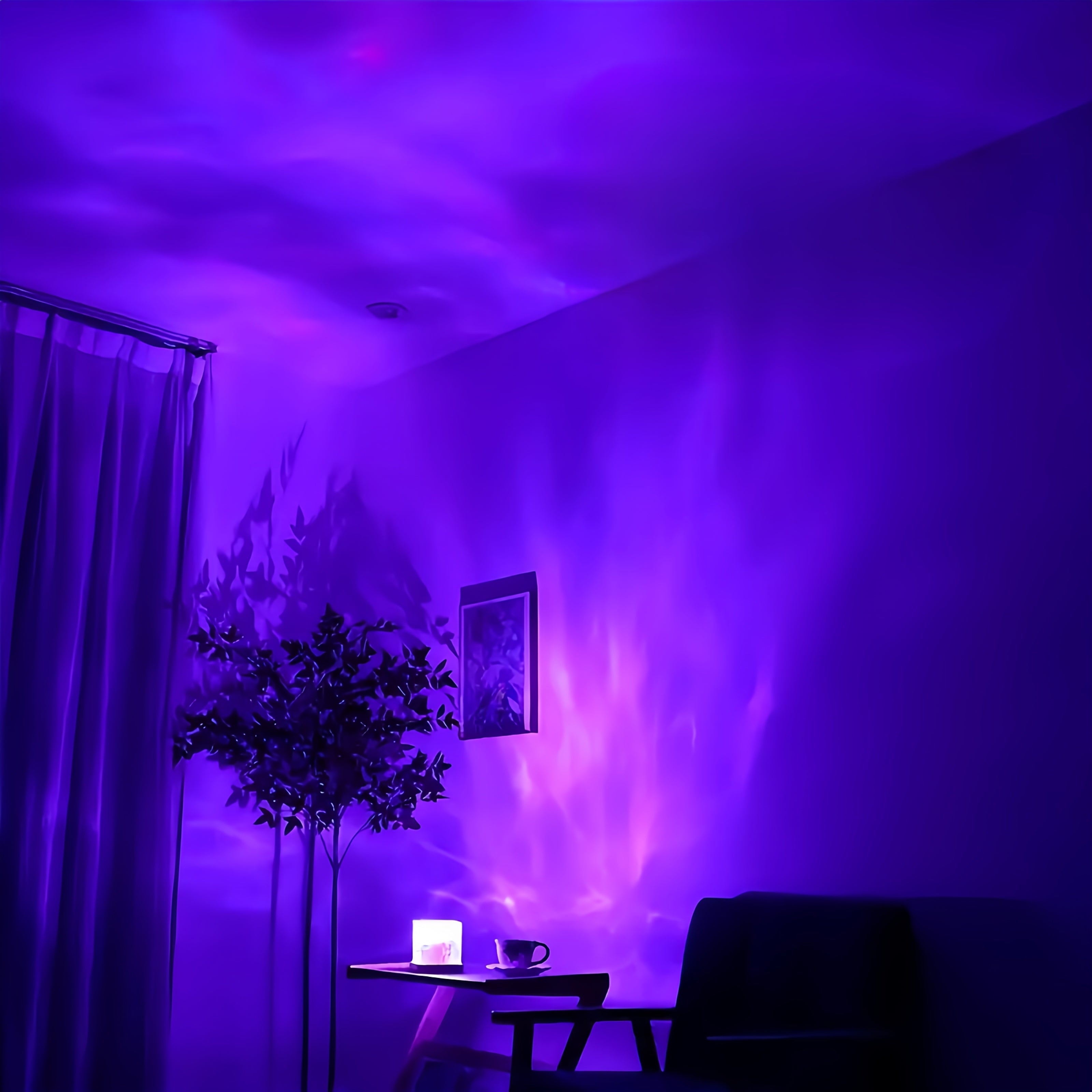 מנורת הקרנת גלים דינמית לתאורת אווירה RGB
