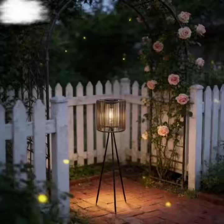 Handwoven Solar Floor Lamp