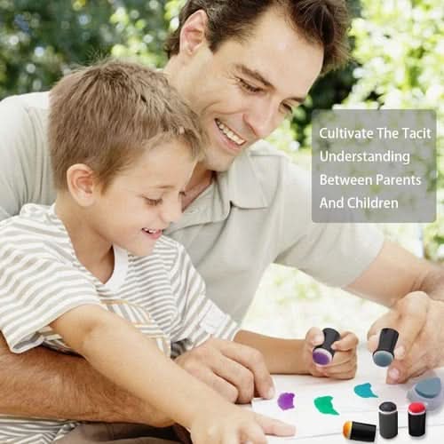 KiteGlow Colourful Finger Paint Set With Stamps And Rulers For Creative Kids