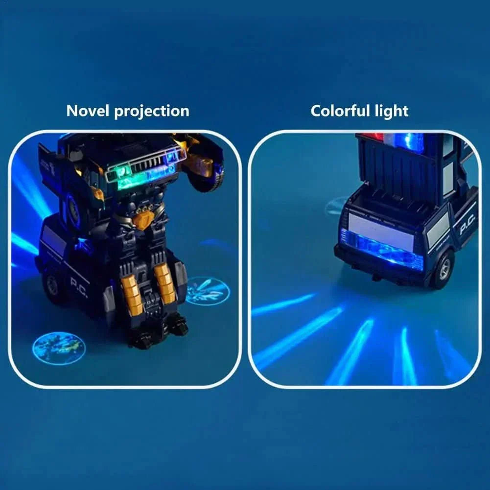 PulseRover 2-In-1 Police Car And Robot With Light And Sound