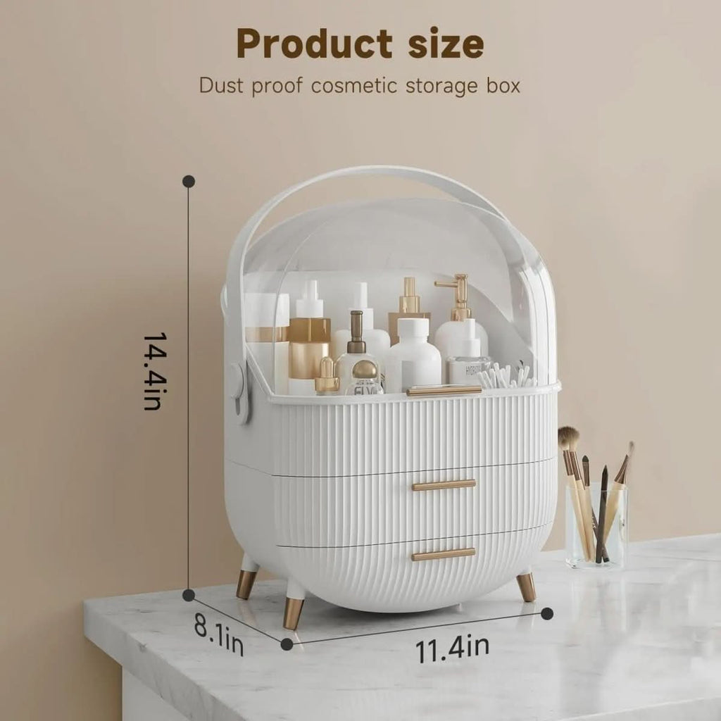 AuraGlow Makeup Organizer Dustproof and Waterproof Cosmetic Box With Elegant Design