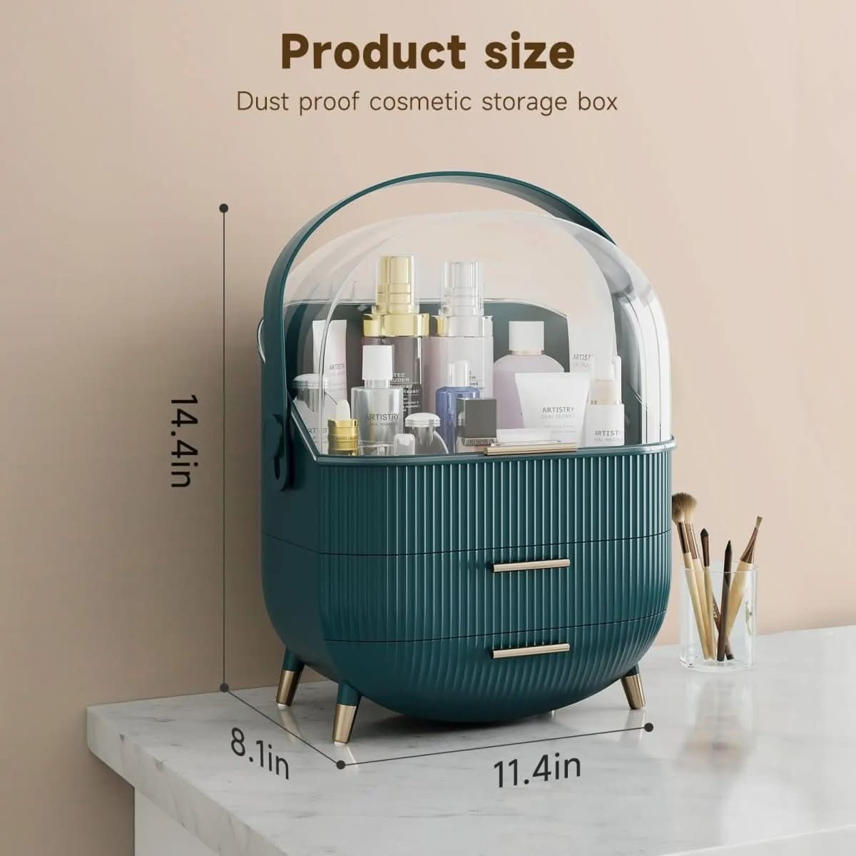 AuraGlow Makeup Organizer Dustproof and Waterproof Cosmetic Box With Elegant Design