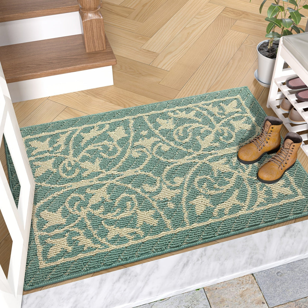 Low profile non-slip indoor entryway mat for clean and safe floors