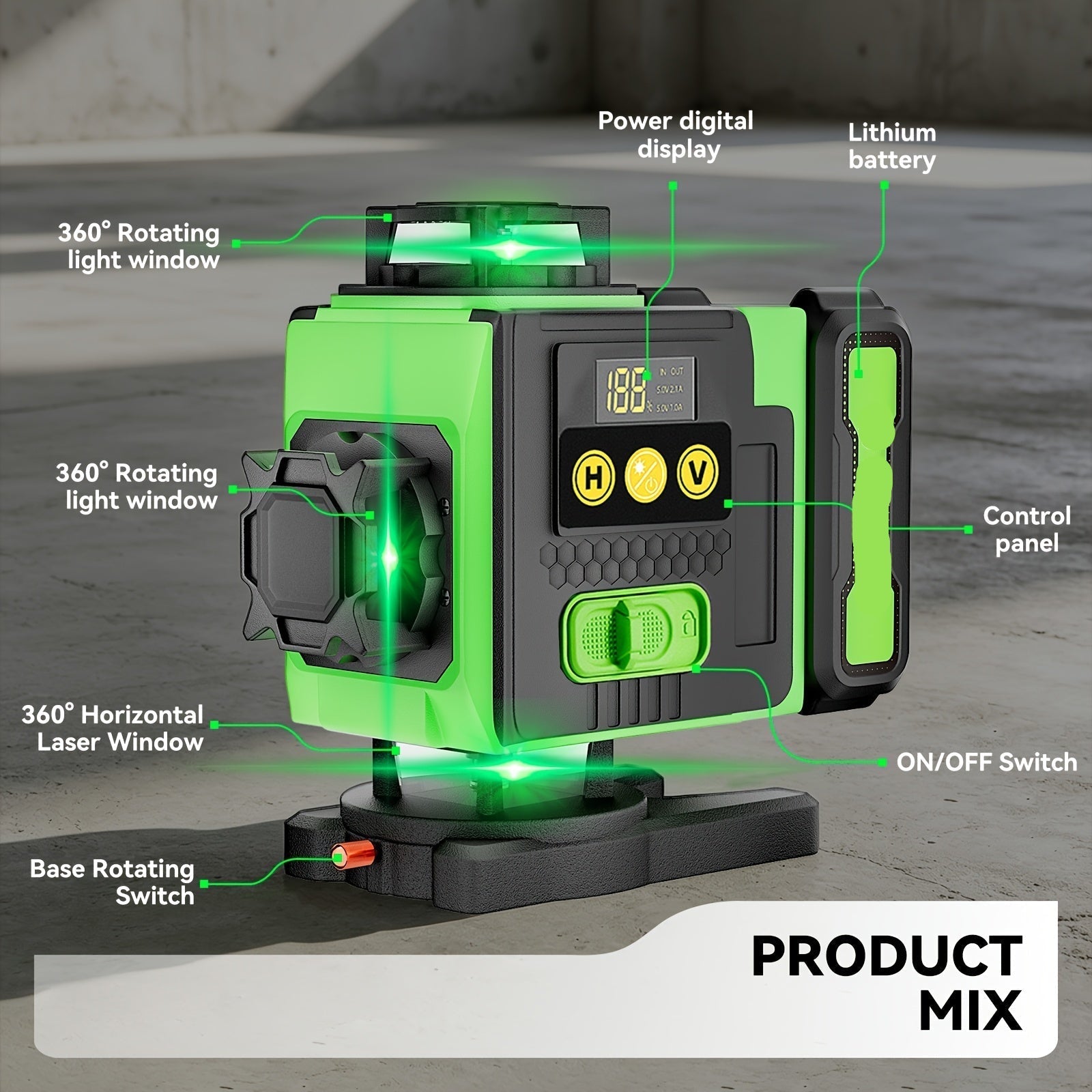 360 Laser Level Tool for Precision Construction Alignment