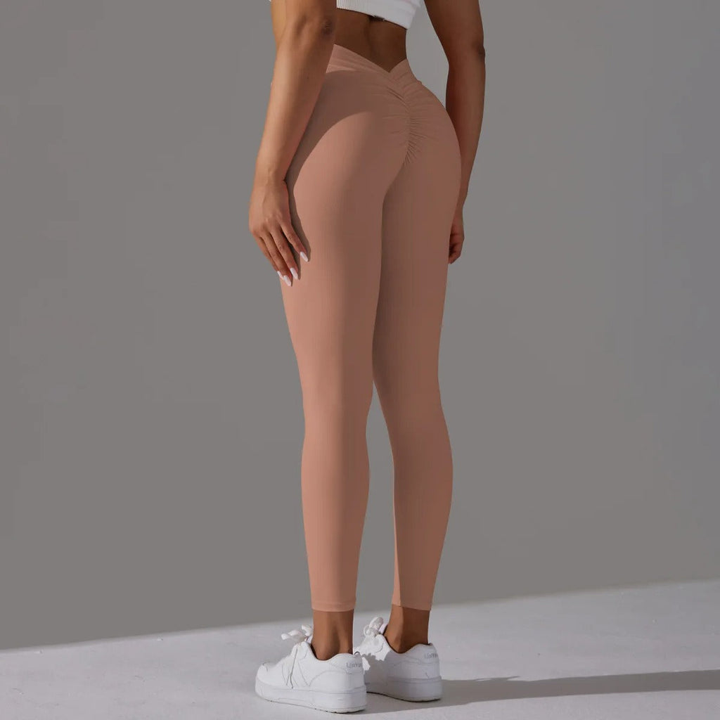 Leggings taille haute V-Back pour femmes avec silhouette classique
