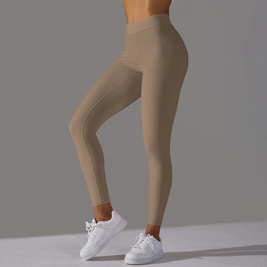 Leggings taille haute V-Back pour femmes avec silhouette classique