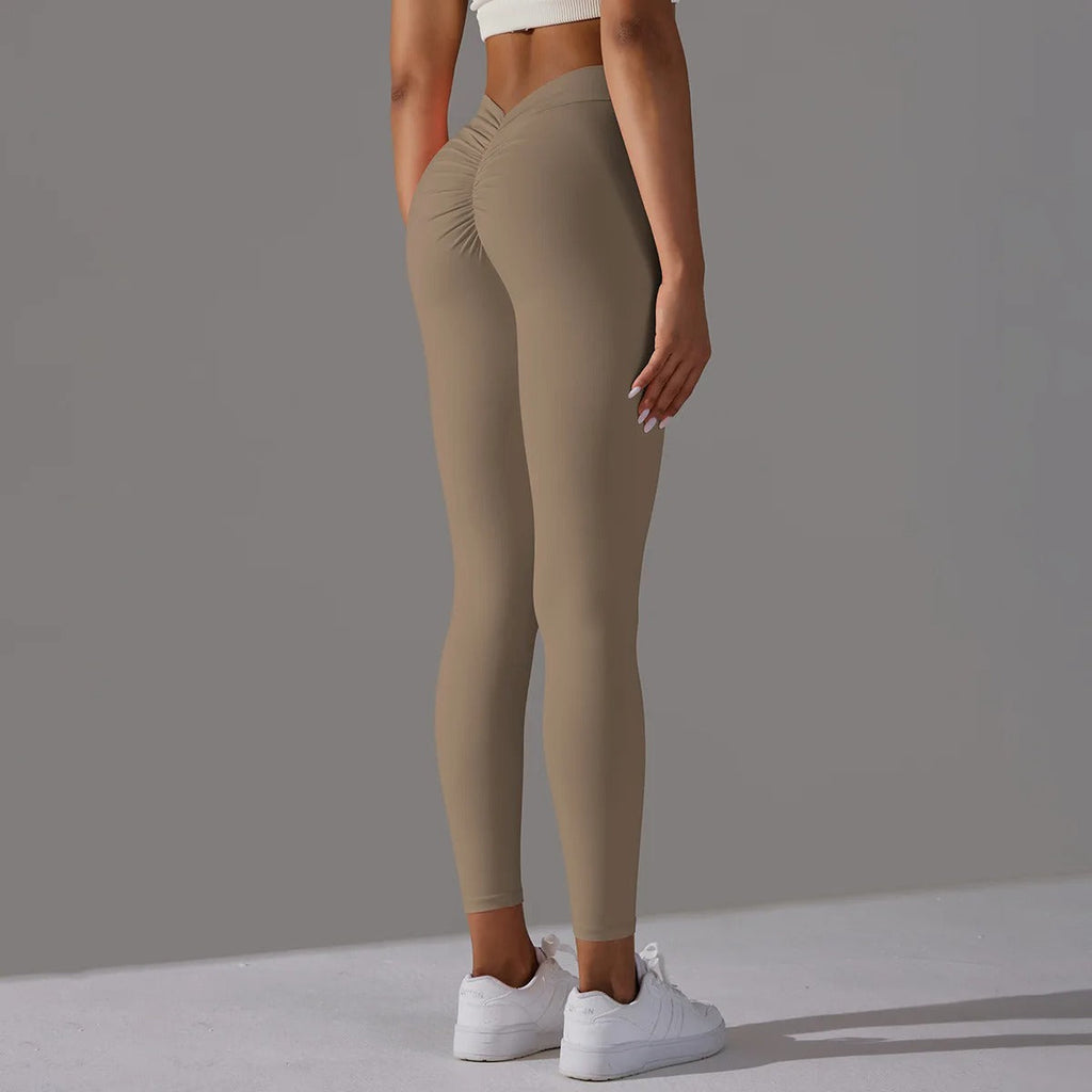 Leggings taille haute V-Back pour femmes avec silhouette classique