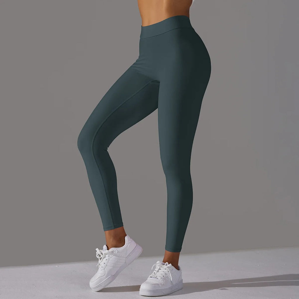 Leggings taille haute V-Back pour femmes avec silhouette classique