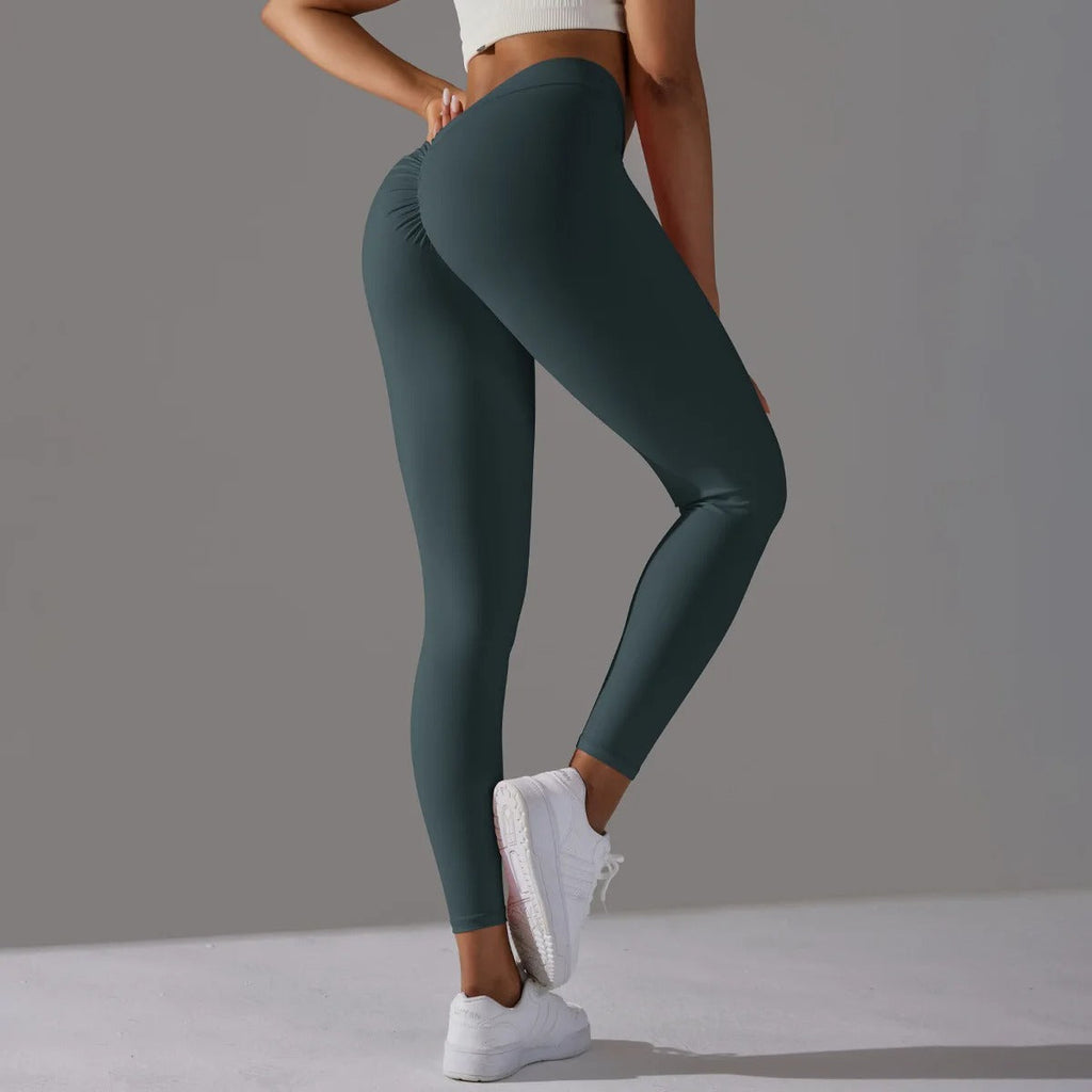 Leggings taille haute V-Back pour femmes avec silhouette classique