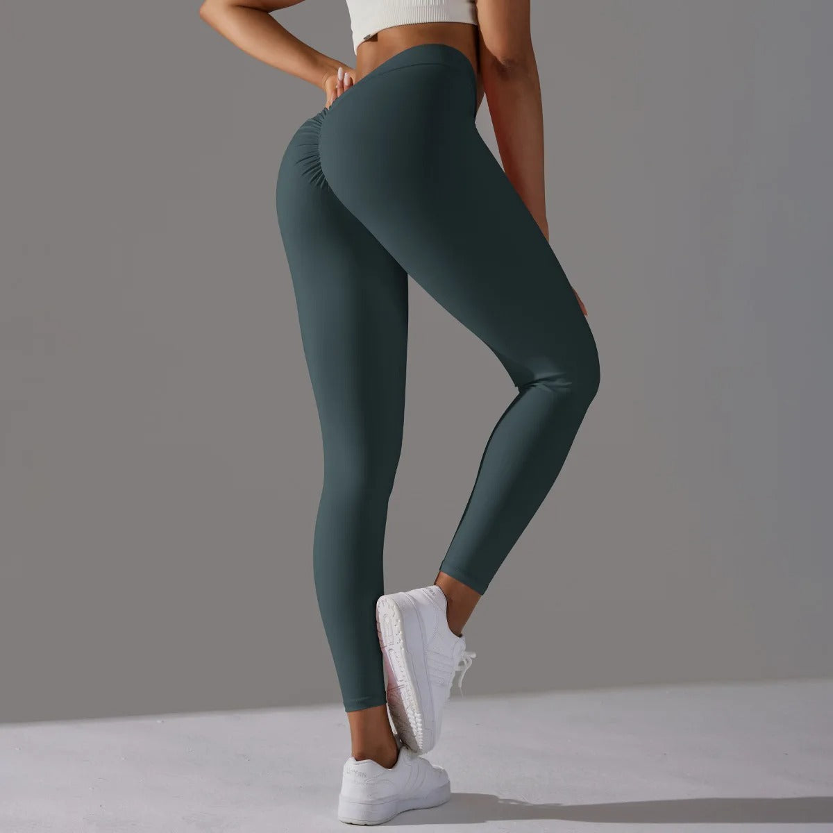 Leggings taille haute V-Back pour femmes avec silhouette classique