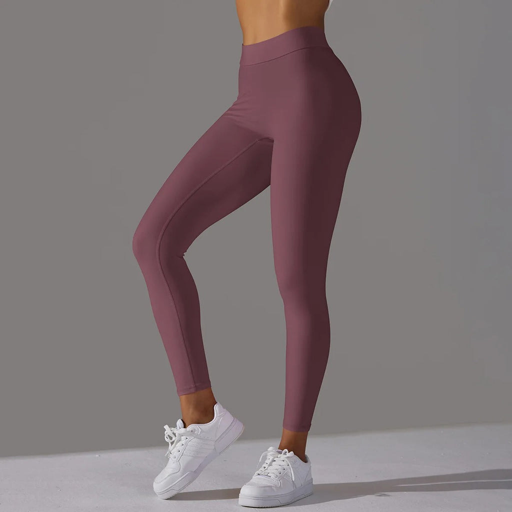 Leggings taille haute V-Back pour femmes avec silhouette classique